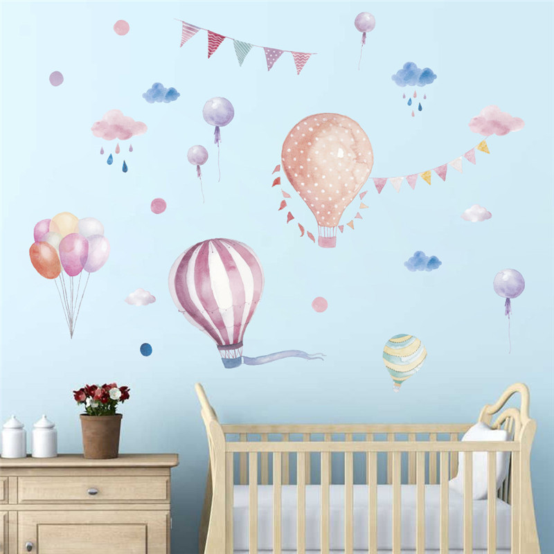 3512-in-Wall-Stickers-Air-Balloon-Cloud-Flags-Removable-PVC-Decor-Nursery-Decal-1695632