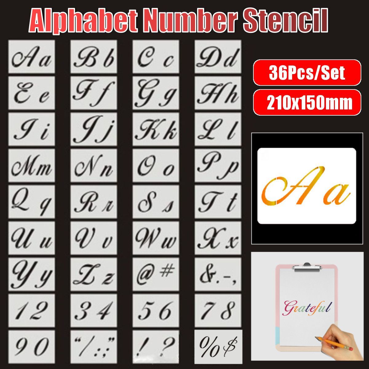 36pcs-Letter-Alphabet-Number-Stencil-DIY-Drawing-Template-Wall-Wood-Painting-Set-1725300