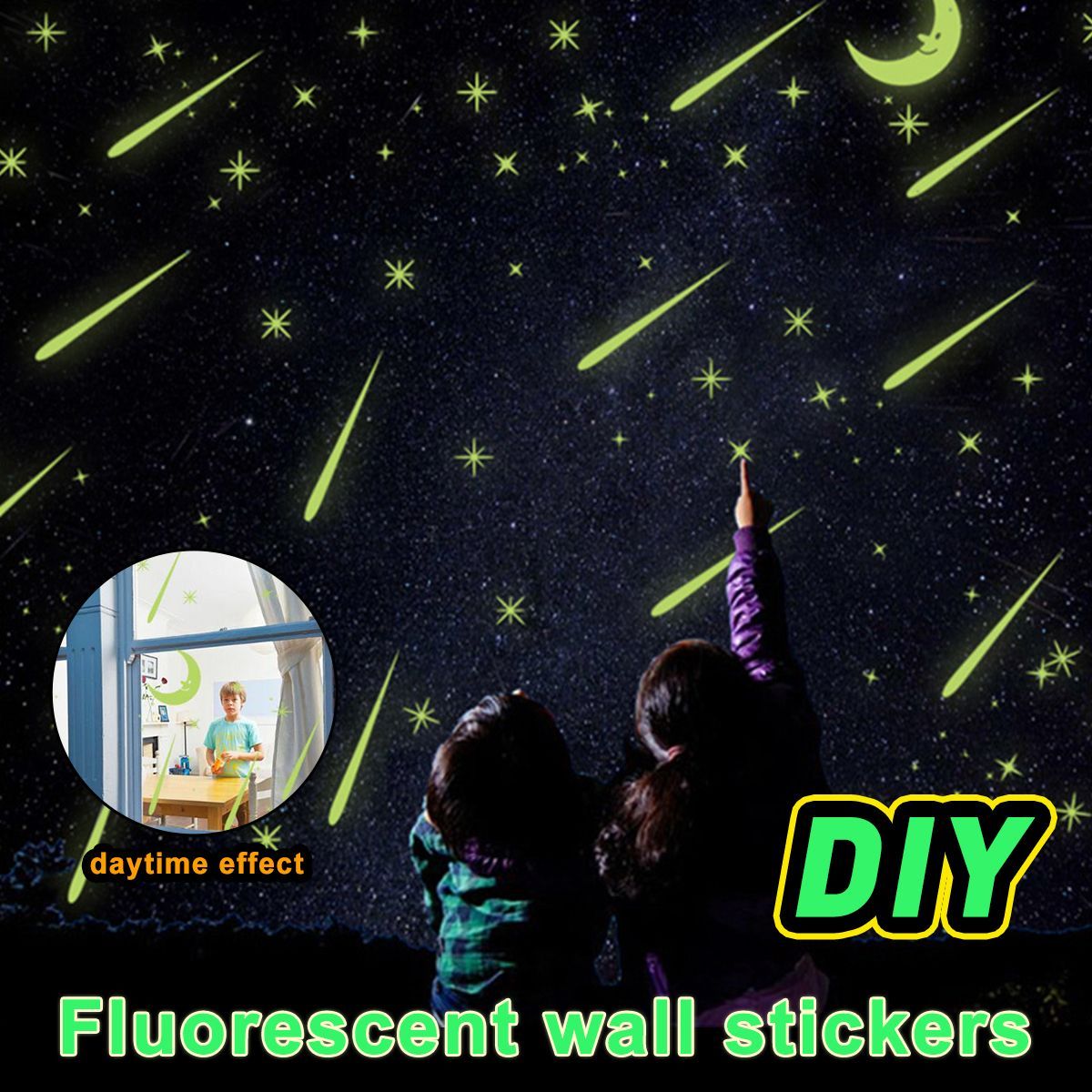 3D--Kids-Bedroom-Fluorescent-Glow-In-The-Dark-Stars-Moon-Wall-Stickers-Plastic-1716009