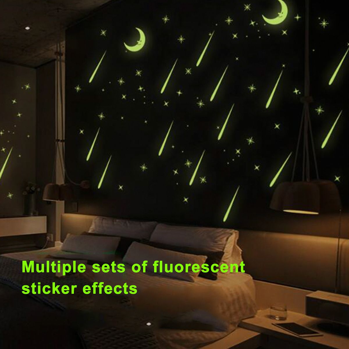 3D--Kids-Bedroom-Fluorescent-Glow-In-The-Dark-Stars-Moon-Wall-Stickers-Plastic-1716009