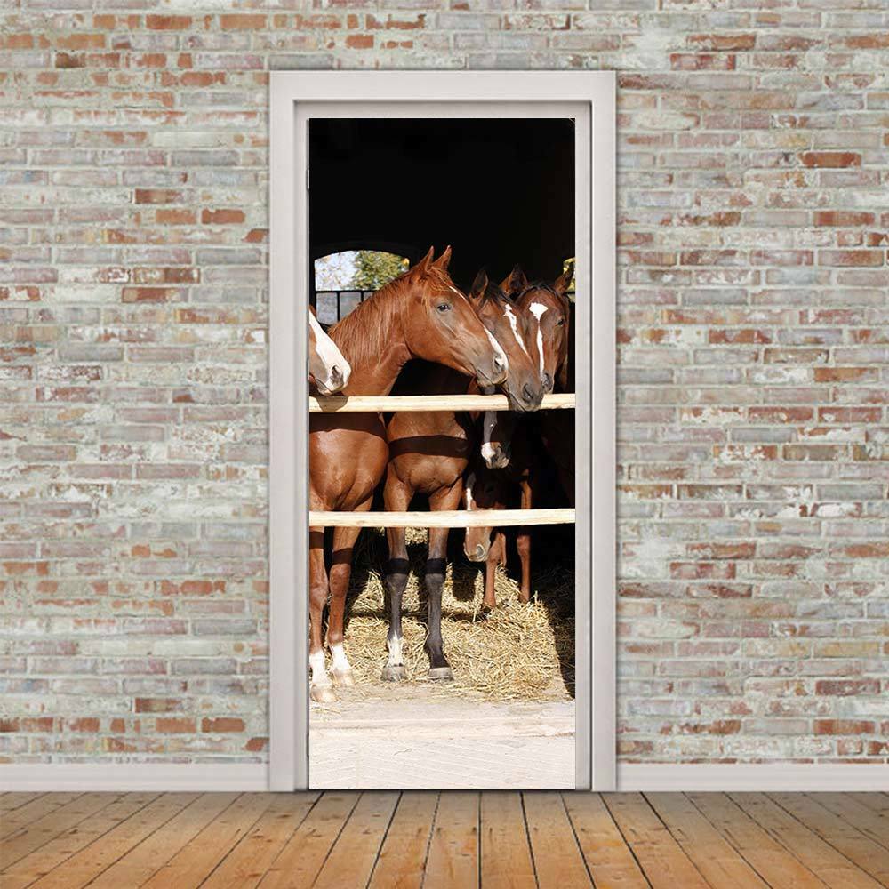 3D-Creative-Horse-Door-Wall-Sticker-Decals-Self-Adhesive-Mural-Home-Art-Decor-1645222