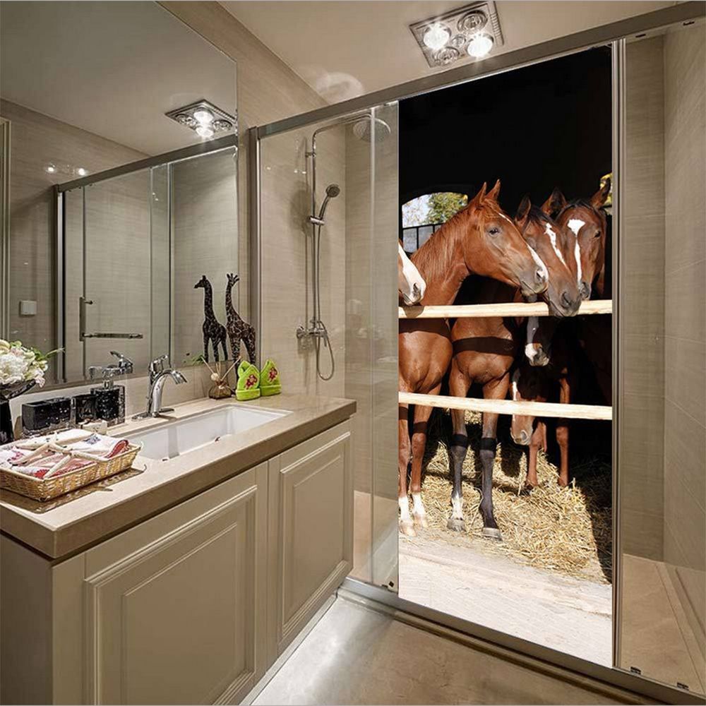 3D-Creative-Horse-Door-Wall-Sticker-Decals-Self-Adhesive-Mural-Home-Art-Decor-1645222