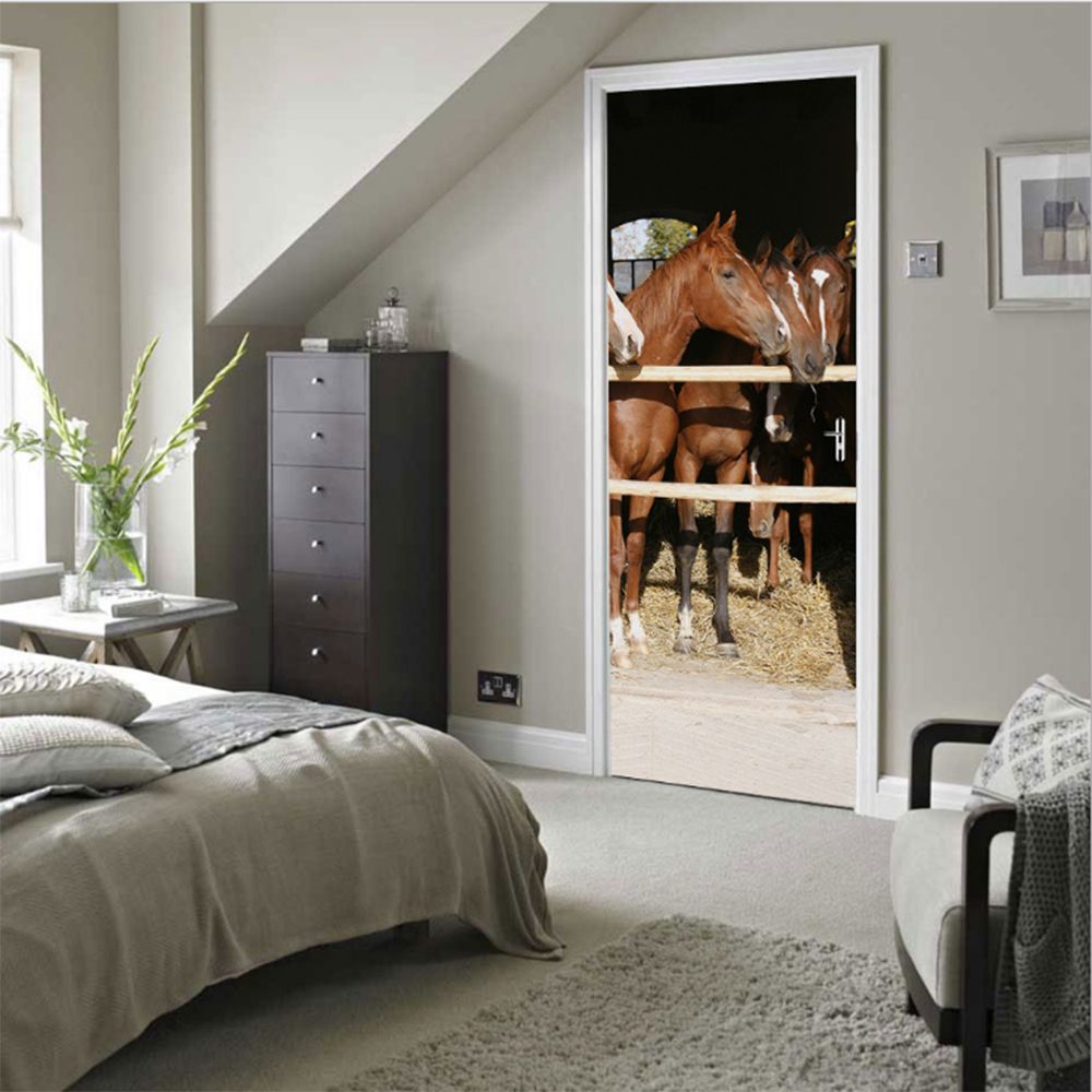 3D-Creative-Horse-Door-Wall-Sticker-Decals-Self-Adhesive-Mural-Home-Art-Decor-1645222