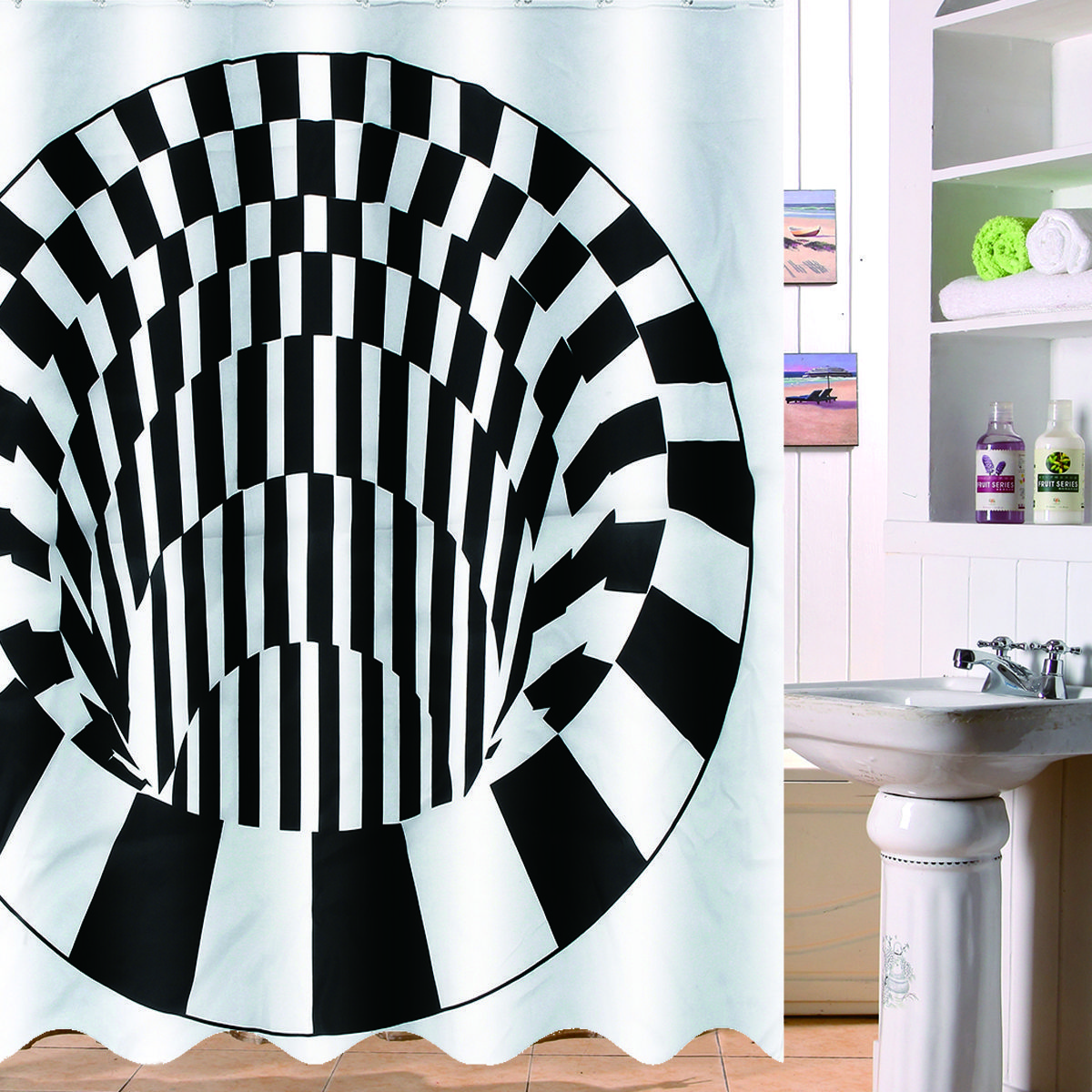 3D-Effect-Geometric-Square-Bathroom-Bath-Shower-Curtain-180180cm-w-12-1530246