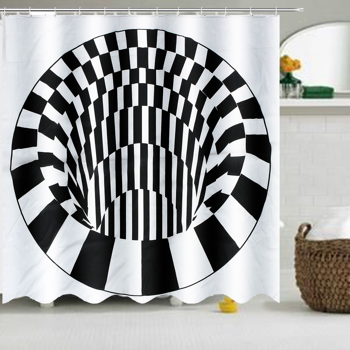 3D-Effect-Geometric-Square-Bathroom-Bath-Shower-Curtain-180180cm-w-12-1530246