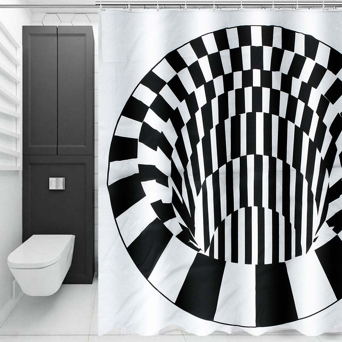3D-Effect-Geometric-Square-Bathroom-Bath-Shower-Curtain-180180cm-w-12-1530246