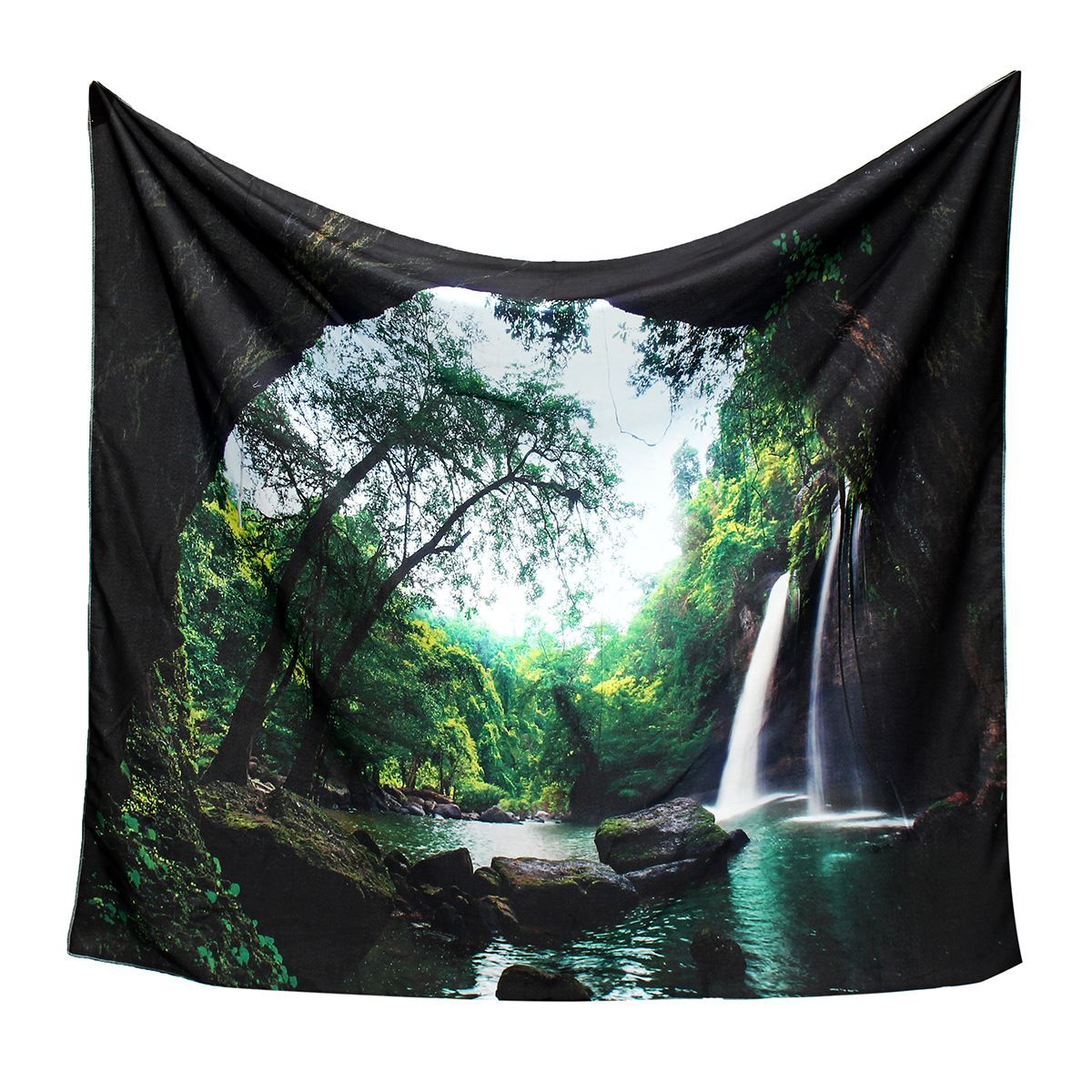 3D-Trees-Great-Waterfall-Print-Wall-Hanging-Tapestry-Decor-Bedspread-1463569