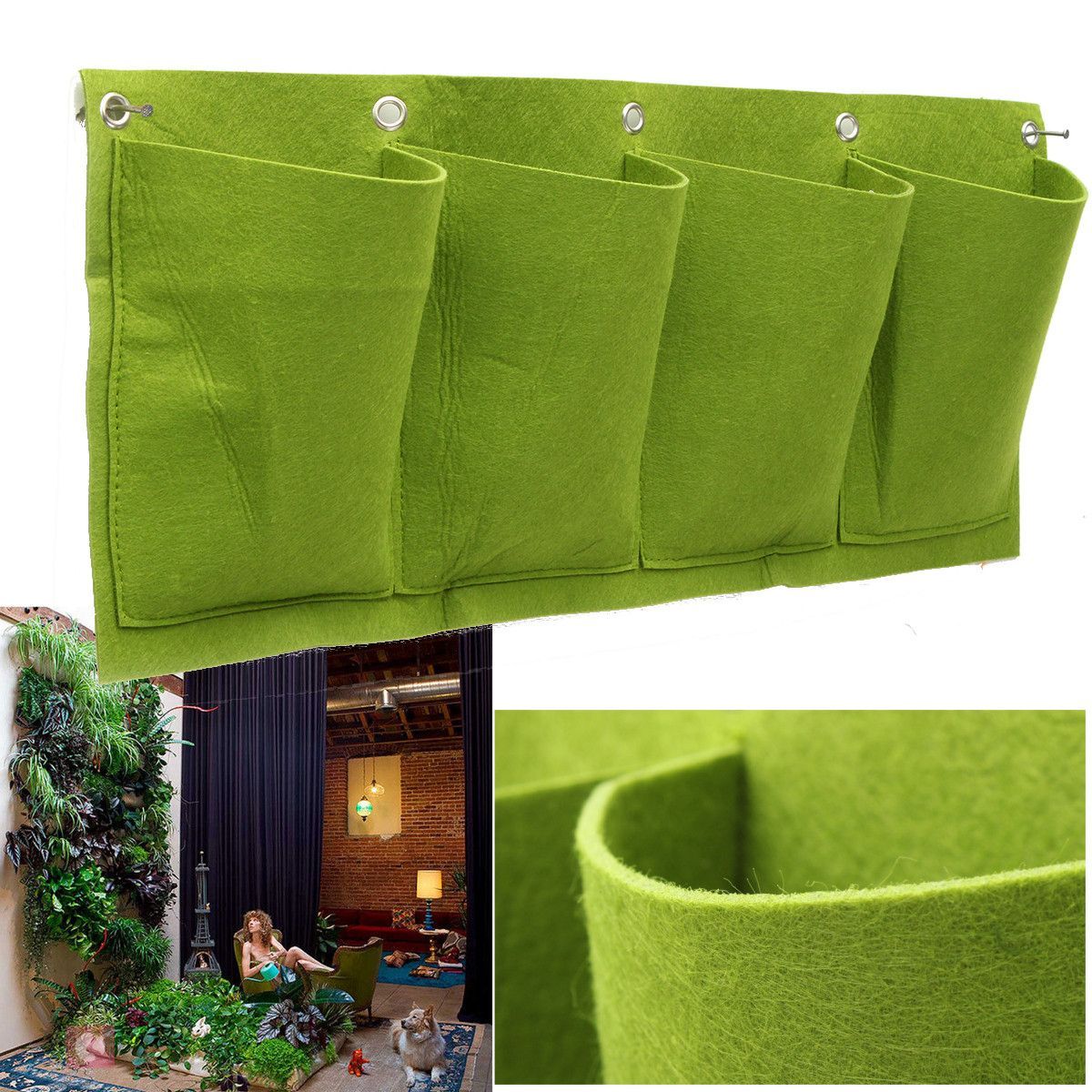4-Pockets-Outdoor-Indoor-Wall-Mount-Window-Garden-Vertical-Green-Hanging-Aeration-Planter-Grow-Bag-1193374