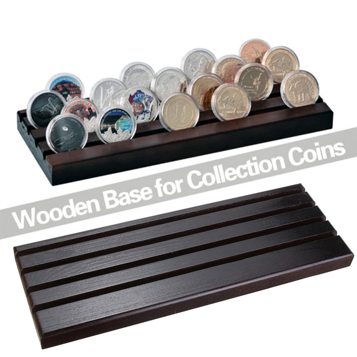 4-Row-Wooden-Challenge-Coin-Display-Stand-Collectible-Coin-Holder-Case-Rack-Box-1649249