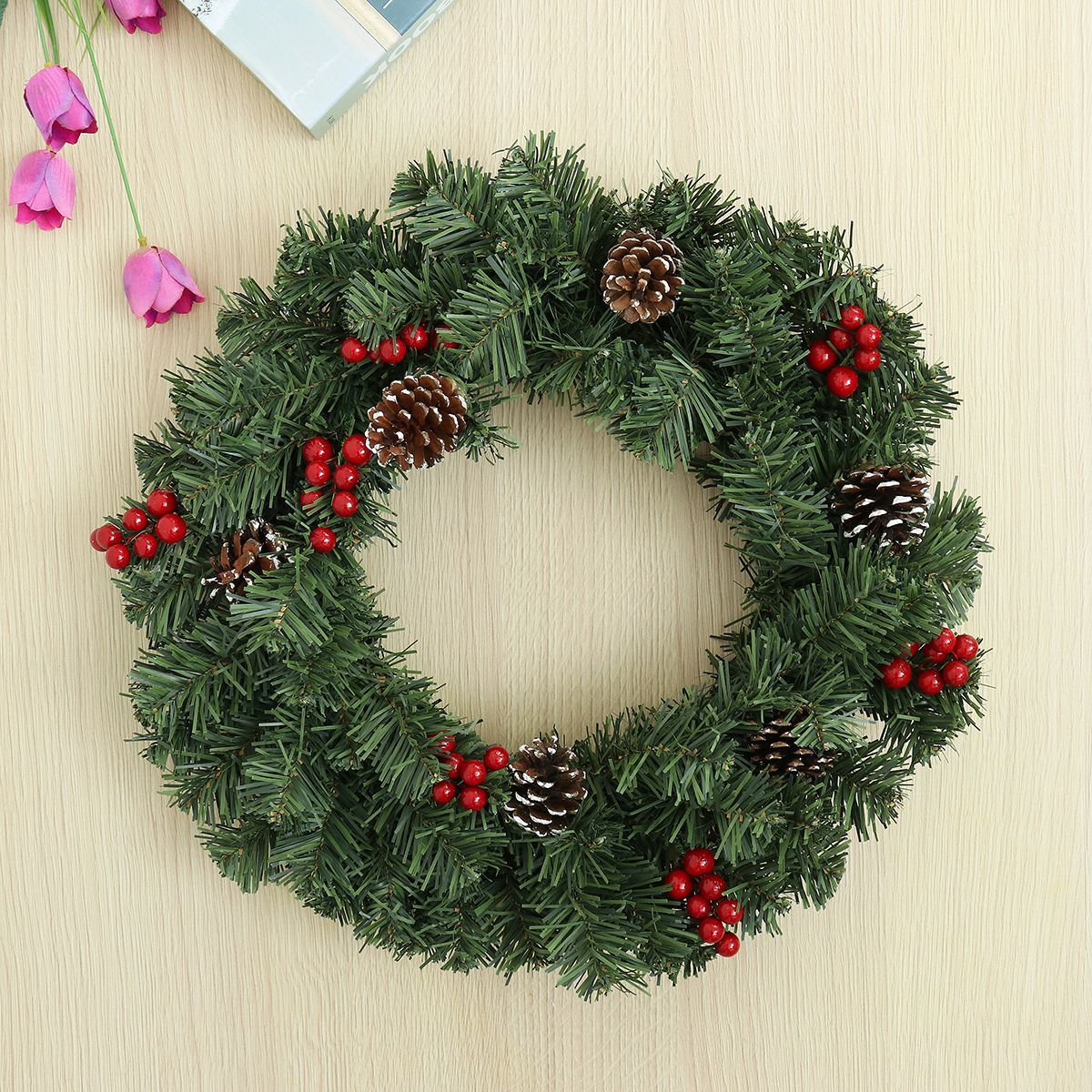 405060cm-Christmas-Garland-With-Pine-Cones-XMAS-Window-Wreath-Decorations-1608351