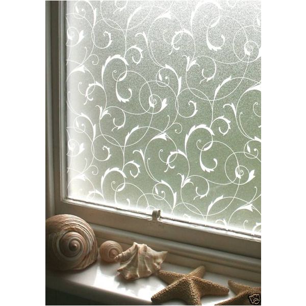 45X100cm-Frosted-Glass-Film-Privacy-Scroll-Flower-Window-Static-Cling-934867