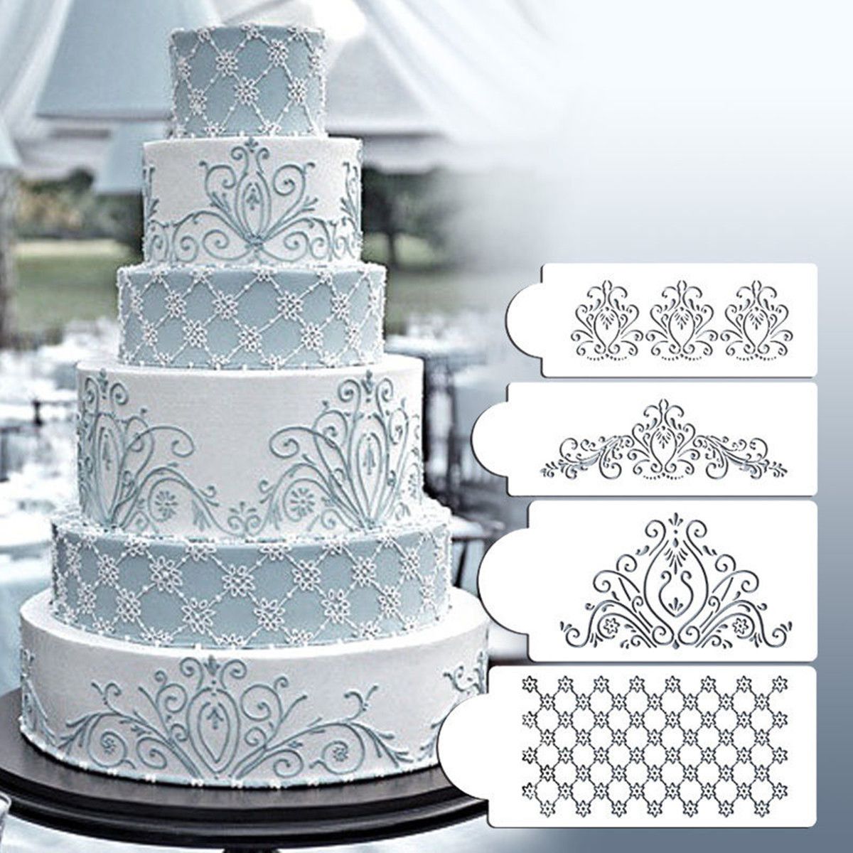 4Pcs-Damask-Lace-Flower-Designer-Stencil-Mould-for-Wedding-Party-Cake-Decorations-1434244