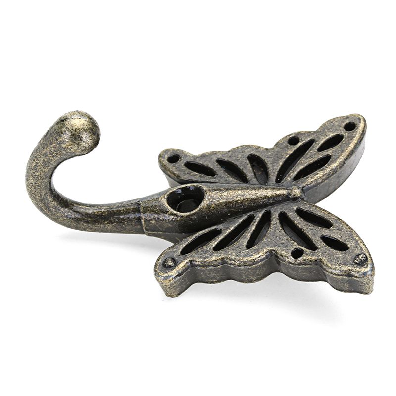4pcs-3556mm-Antique-Brass-Butterfly-Wall-Hook-Shirt-Coat-Hanger-Vintage-Style-1252119