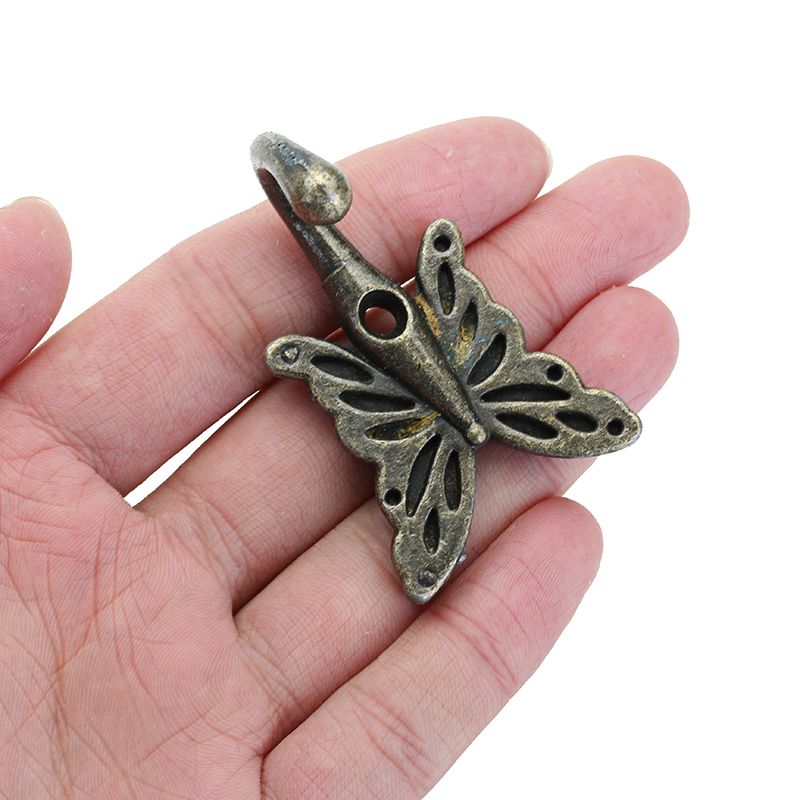 4pcs-3556mm-Antique-Brass-Butterfly-Wall-Hook-Shirt-Coat-Hanger-Vintage-Style-1252119