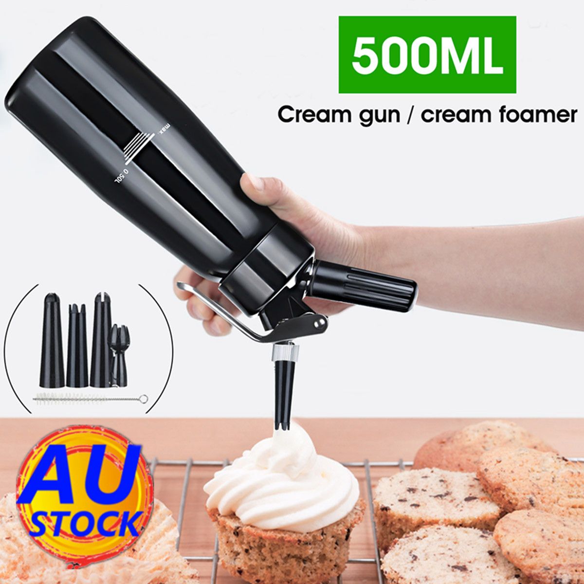500ml-Black-Cream-Butter-Foam-Whipper-Coffee-Dessert-Cake-Batter-Dispenser-Maker-with-Brush-Nozzle-1351788