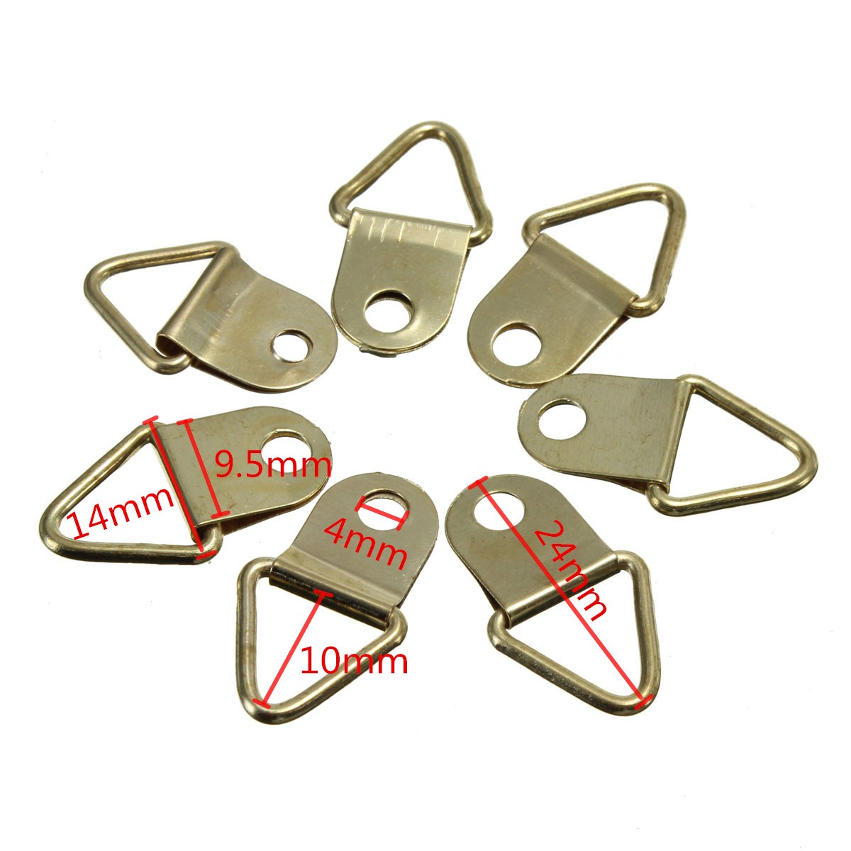50Pcs-Copper-Triangle-Photo-Picture-Frame-Wall-Mount-Hook-Hanger-Ring-1033984