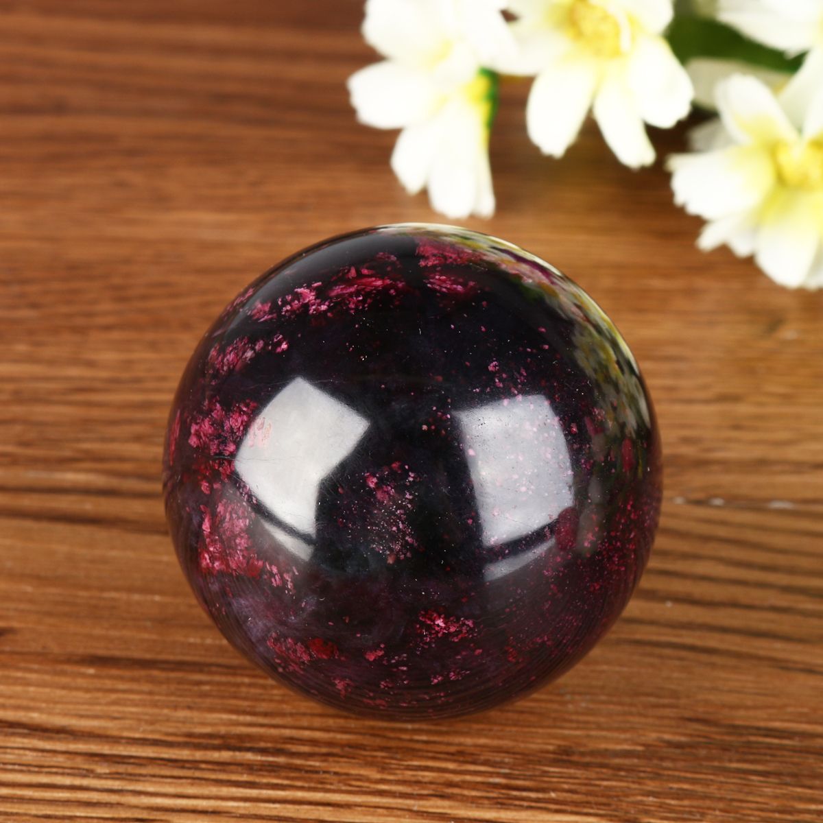 50mm-Natural-Peach-Blossom-Stone-Crystals-Ball-Sphere-Jade-Quartz-Healing-Home-Decor-1537668