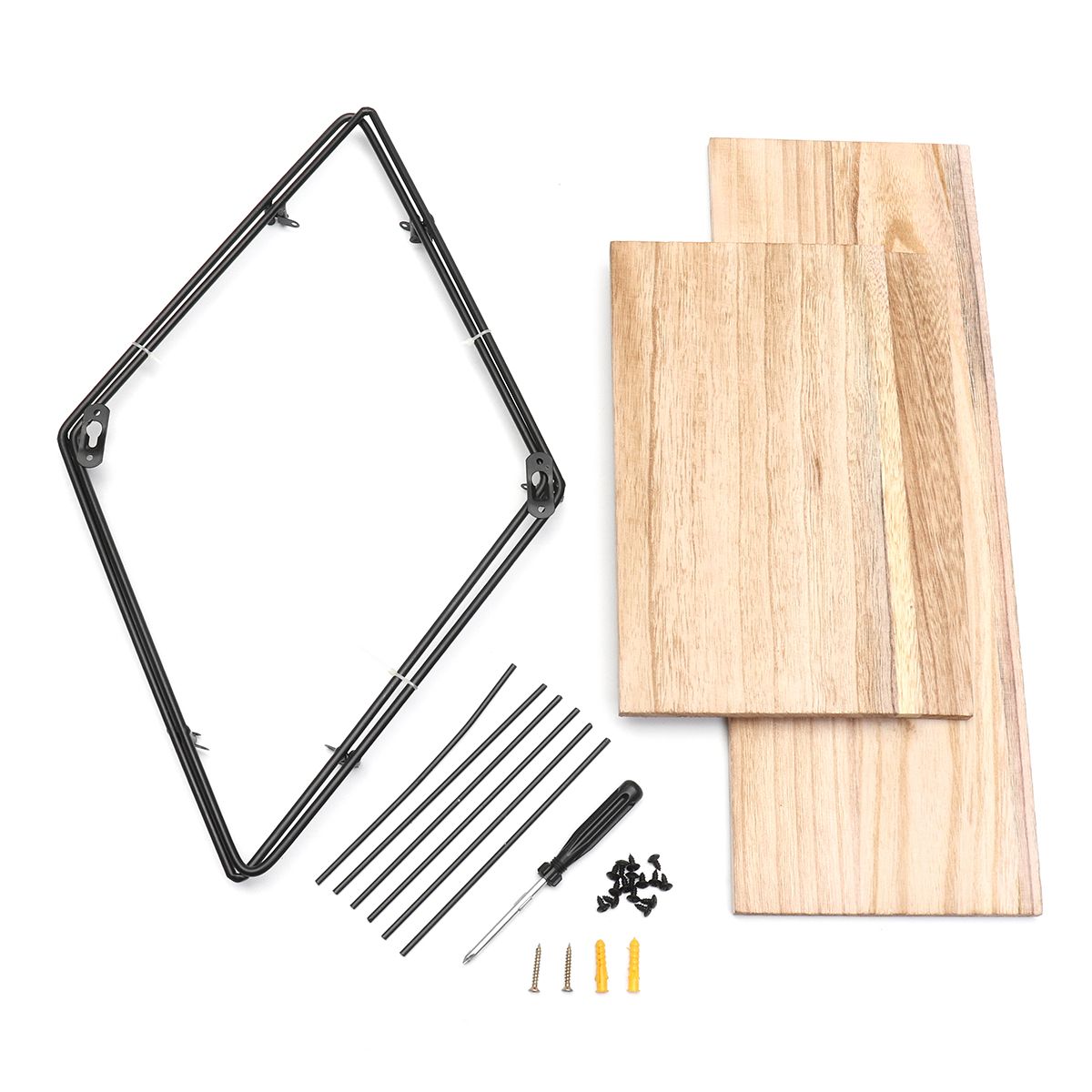 50x50x19cm-Retro-Rhombus-Wood-Iron-Craft-Wall-Shelf-Rack-Storage-Industrial-Style-Decorations-1283255