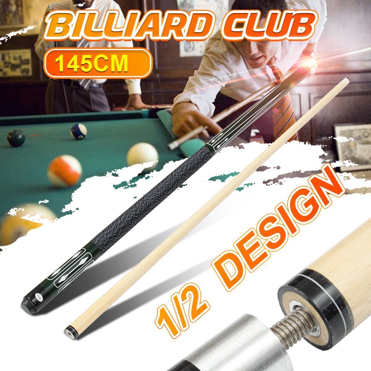57-Wooden-Pool-Snooker-2-Piece-Jointed-Cue-Stick-Billiard-Game-Rack-Club-Gift-1639769