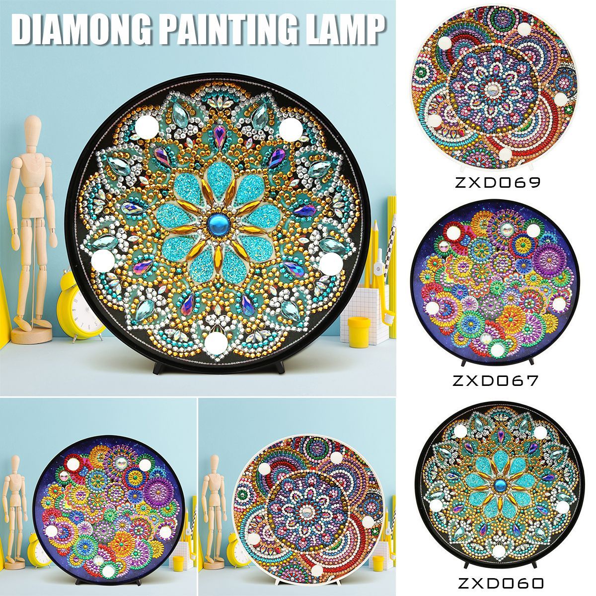 5D-Diamond-Painting-Mandala-Embroidery-Full-Special-Shaped-Drill-LED-Lamp-light-1685991