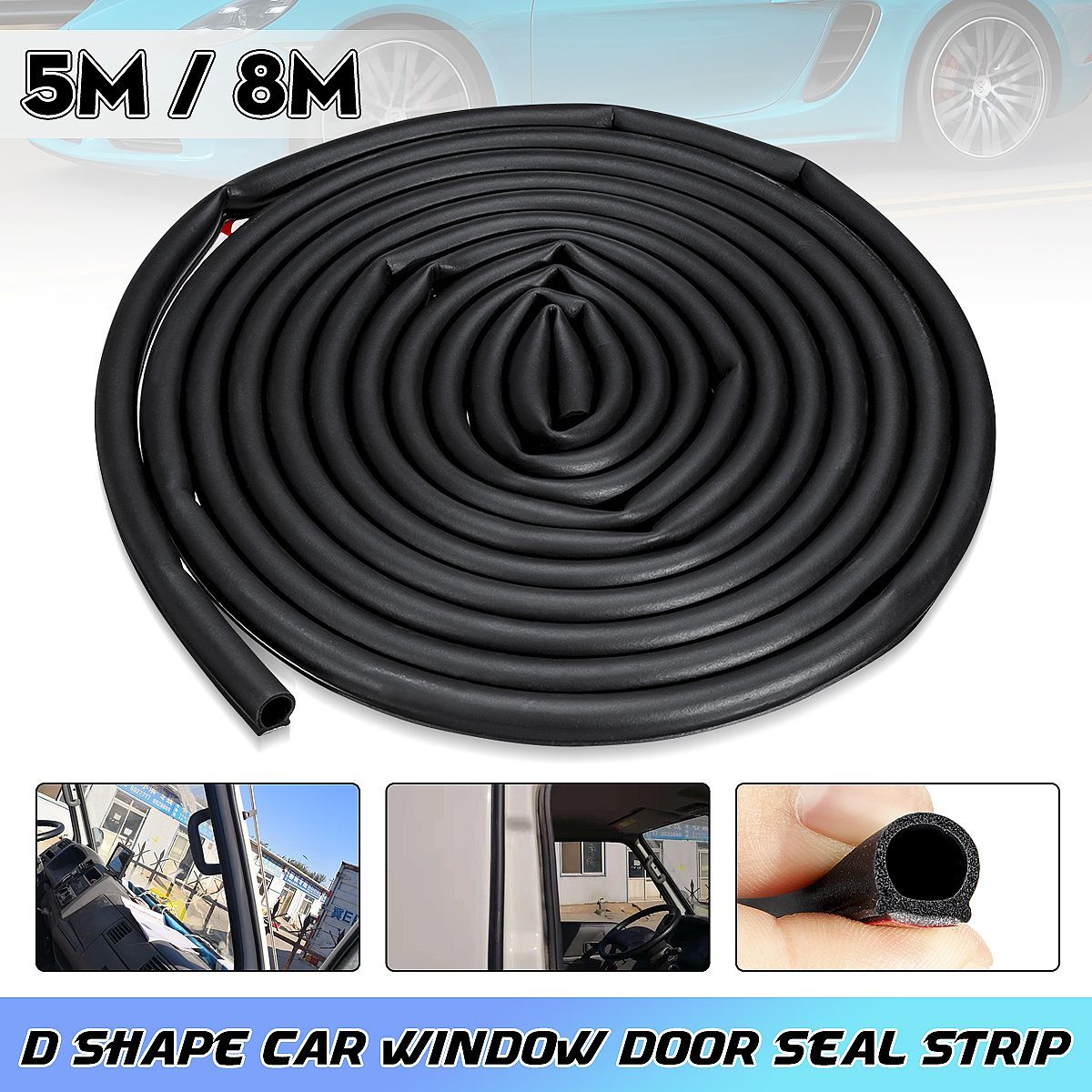 5M-8M-Car-D-shape-Door-Seal-Strip-Weatherstrip-For-VW-T5-T51-T6-Transporter-1680340
