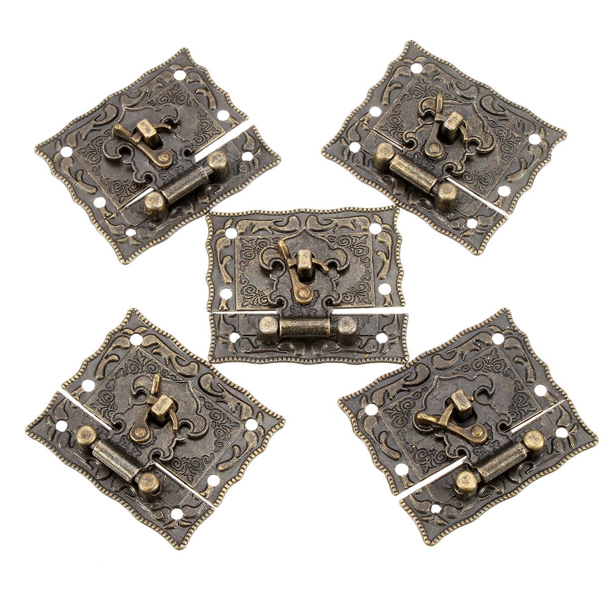 5Sets-Bronze-Wooden-Lock-Box-Suitcase-Toggle-Latch-Buckles-Tone-51cm-x29cm-1038739
