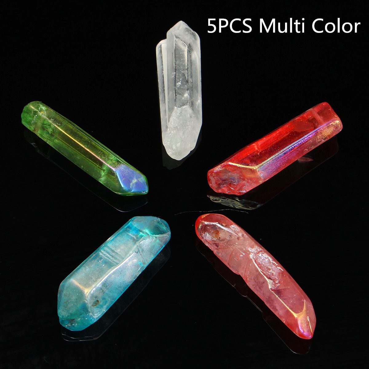 5pcs-35-38mm-Titanium-Rainbow-Natural-Quartz-Crystals-Pendant-Bead-Healing-Point-1571676