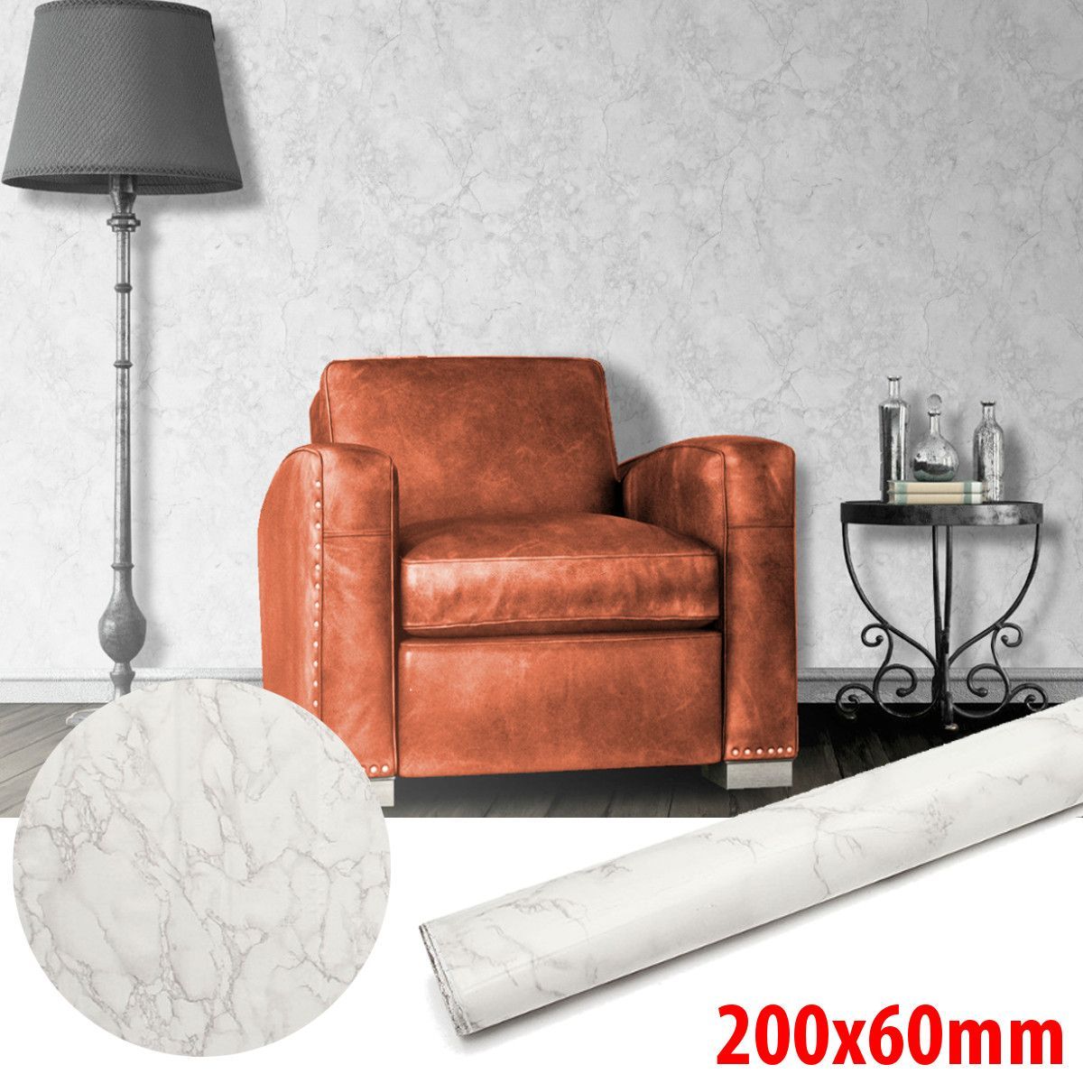 60x200cm-Marble-Effect-Wallpaper-Granite-Vinyl-White-Grey-Home-Kitchen-Decoration-1731521
