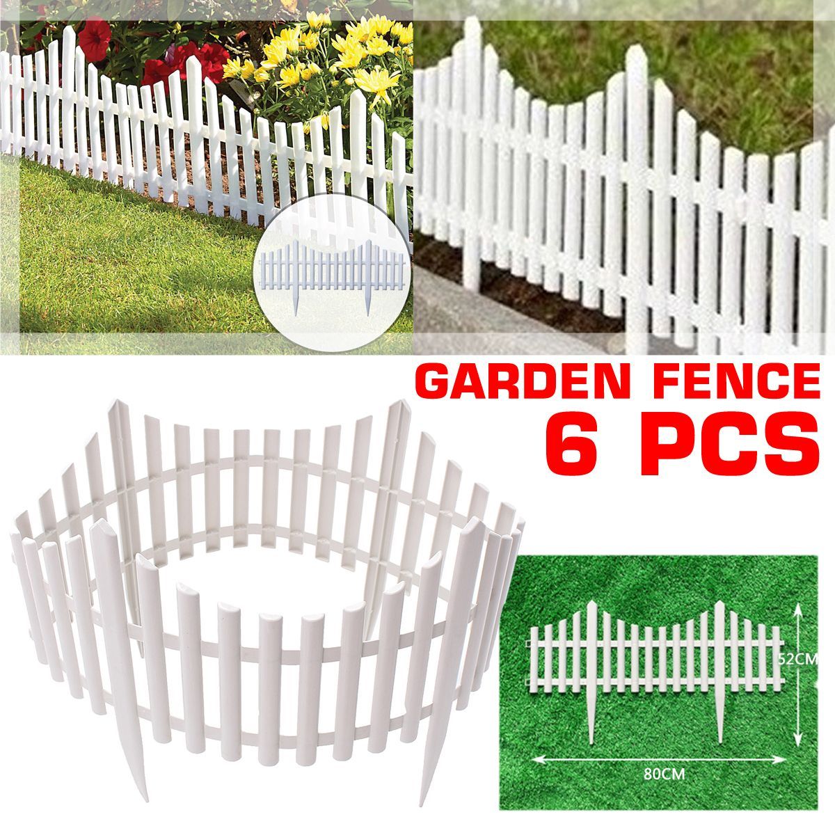 6Pcs-80x52cm-White-Plastic-Garden-Fence-Miniature-Small-DIY-Ground-Plug-in-Fencing-Micro-Dollhouse-G-1717585