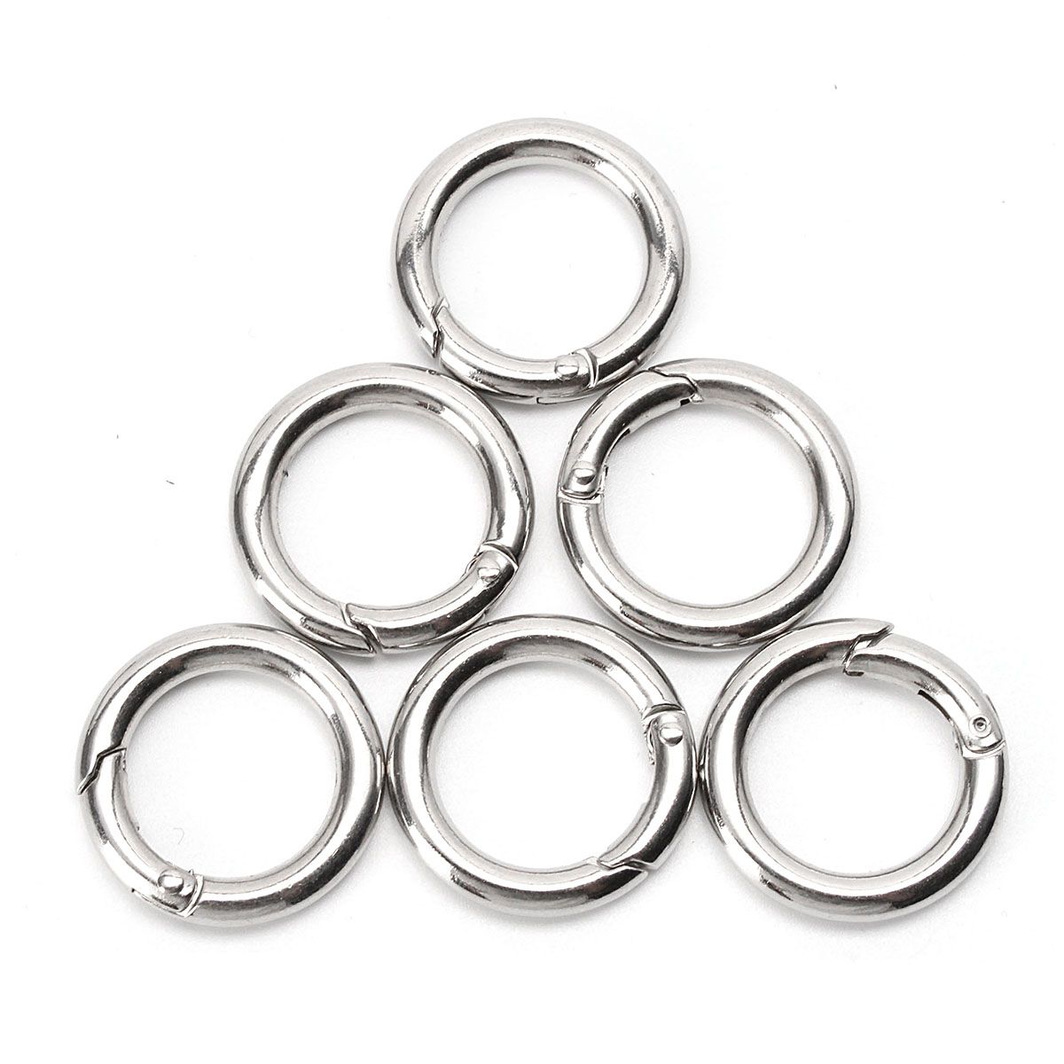 6Pcs-Round-Spring-Snap-Circle-Carabiner-Keychain-Snap-Camping-Hiking-1196632