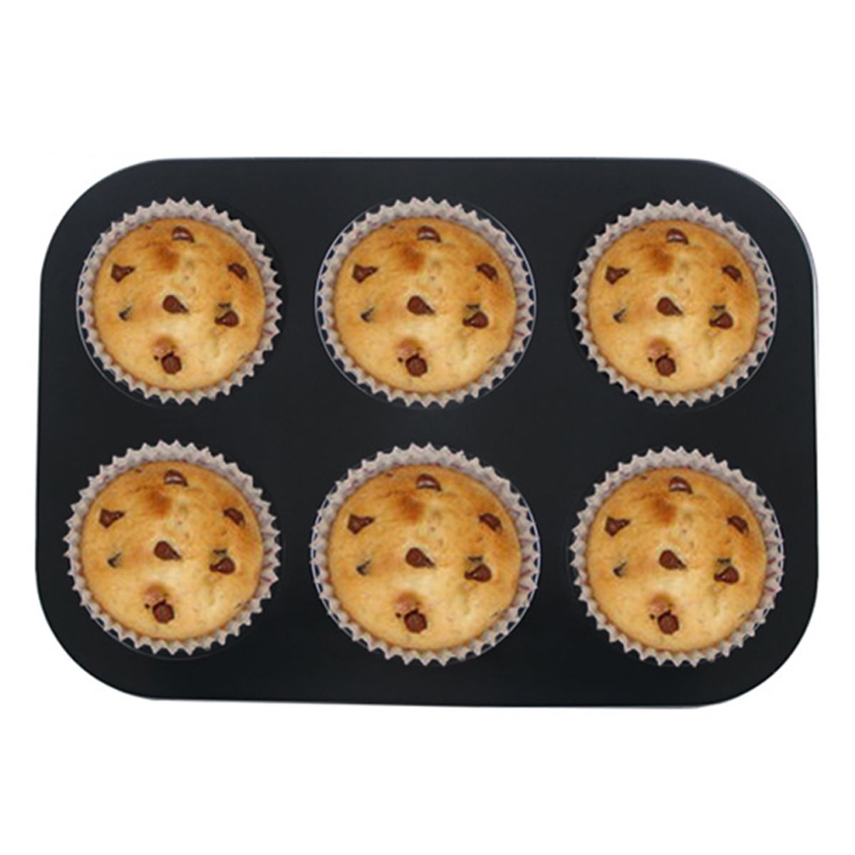 6pc-Muffin-Pan-Baking-Cooking-Tray-Mould-Round-Bake-Cup-Cake-GoldBlack-1502152