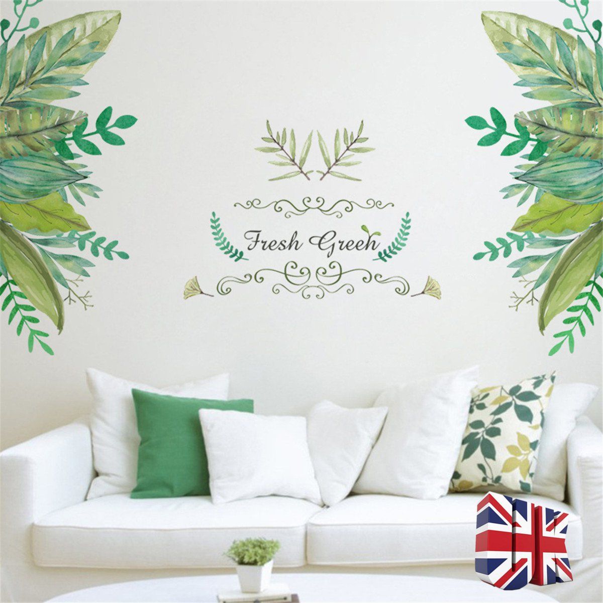 70x50cm-Green-Leaves-PVC-Wall-Sticker-Mural-Room-Background-Decor-DIY-Art-Decal-1602241