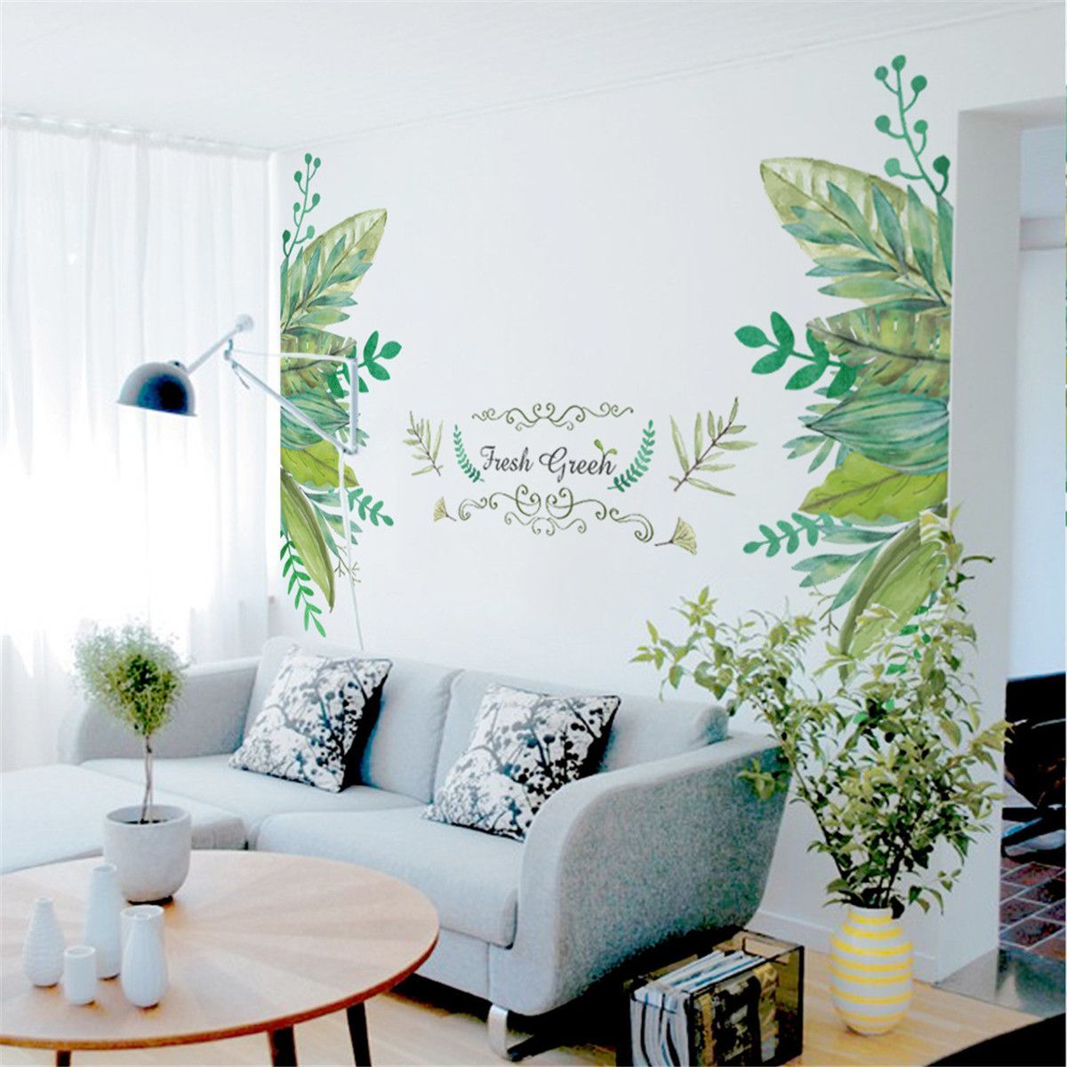 70x50cm-Green-Leaves-PVC-Wall-Sticker-Mural-Room-Background-Decor-DIY-Art-Decal-1602241