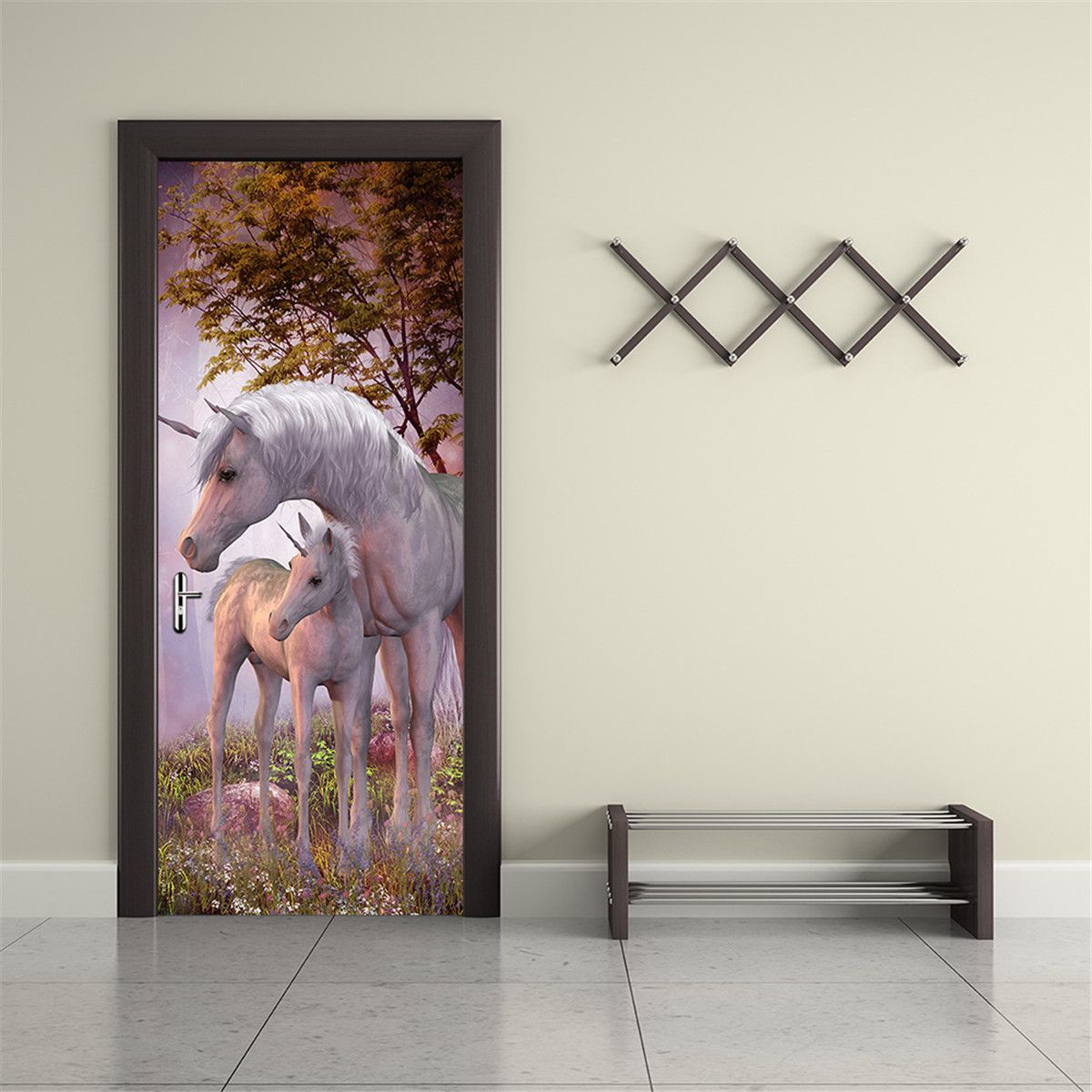 77200cm-PVC-3D-Door-Wall-Sticker-The-Unicorn-In-The-Forest-DIY-House-Decorations-1291303