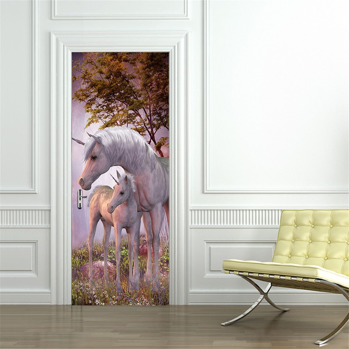 77200cm-PVC-3D-Door-Wall-Sticker-The-Unicorn-In-The-Forest-DIY-House-Decorations-1291303