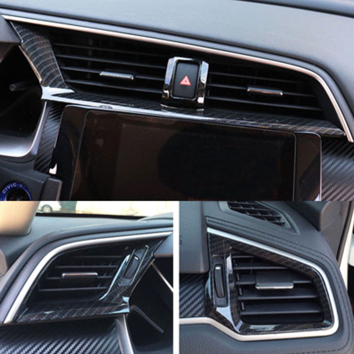 7Pcs-Carbon-Fiber-Dashboard-Look-Gear-Side-Cover-Trim-for-2016-2017-10th-Honda-Civic-1751649