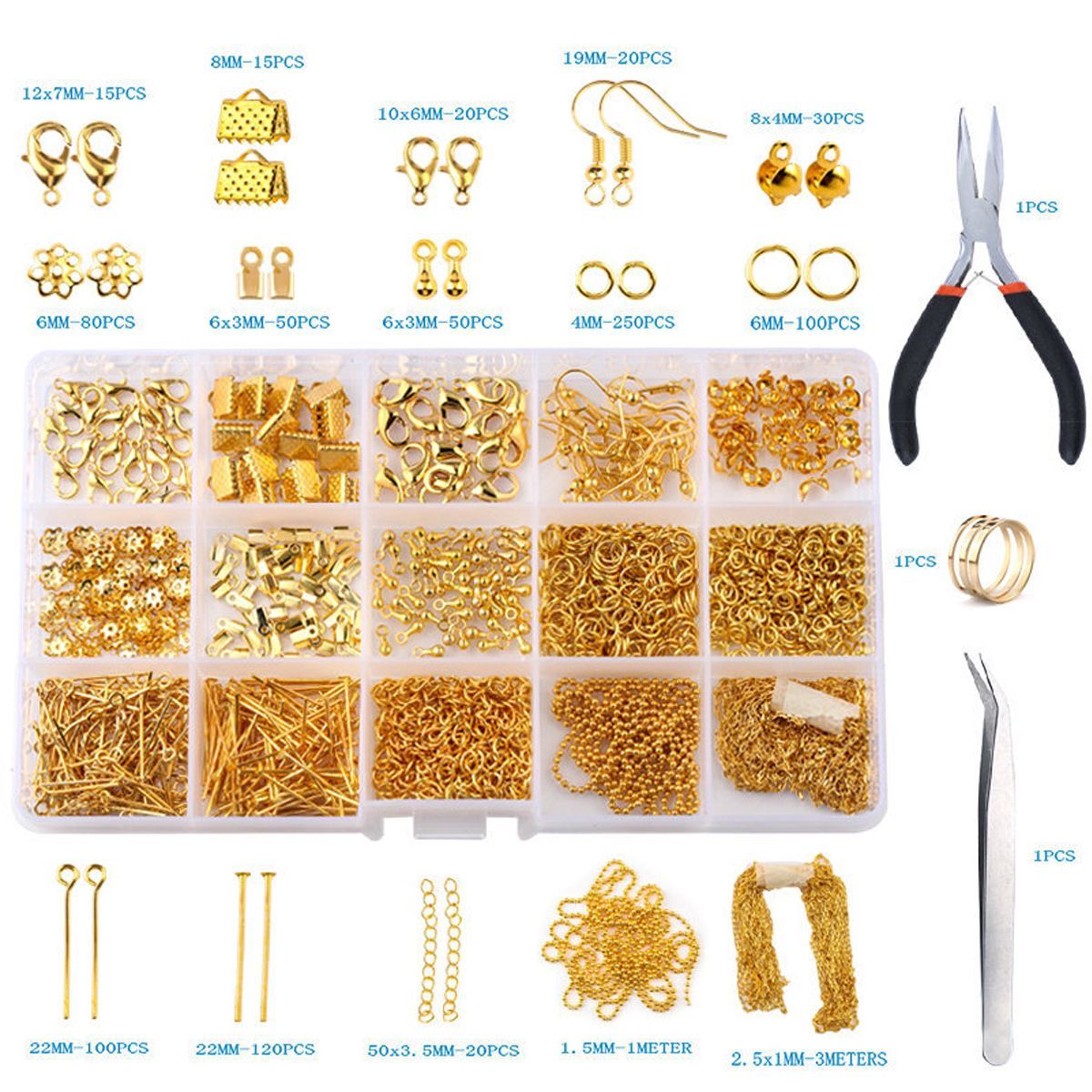 870pcs-GoldSilverBronze-Repair-Metal-Tools-DIY-Craft-Supplies-Jewelry-Making-1753756