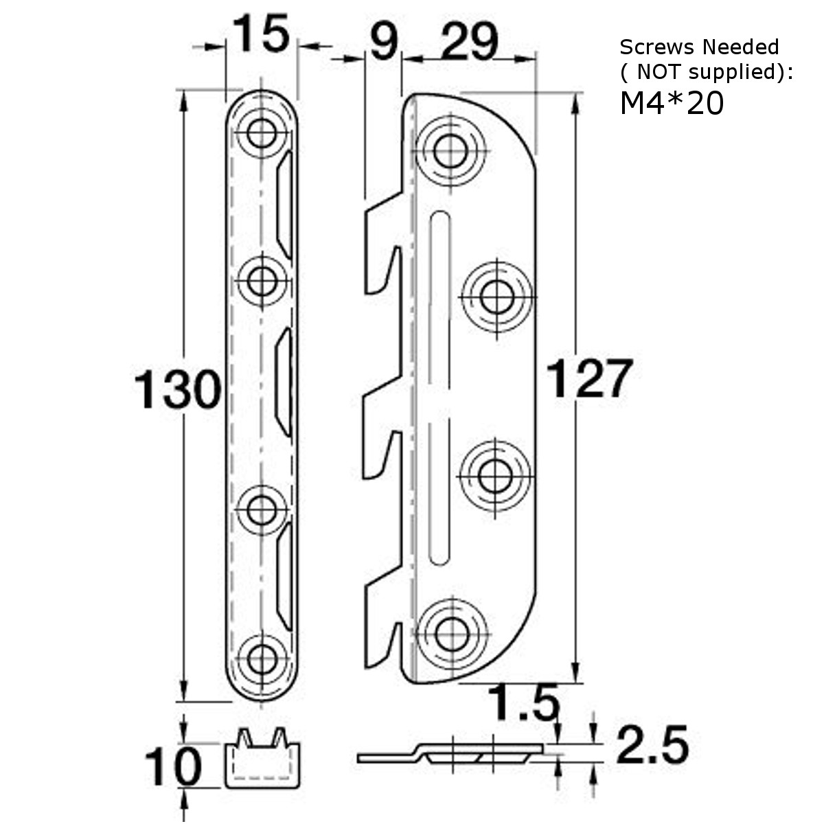 8PcsSet-Bed-Fittings-Connectors-Brackets-Joiners-Replacement-127mm-1142757