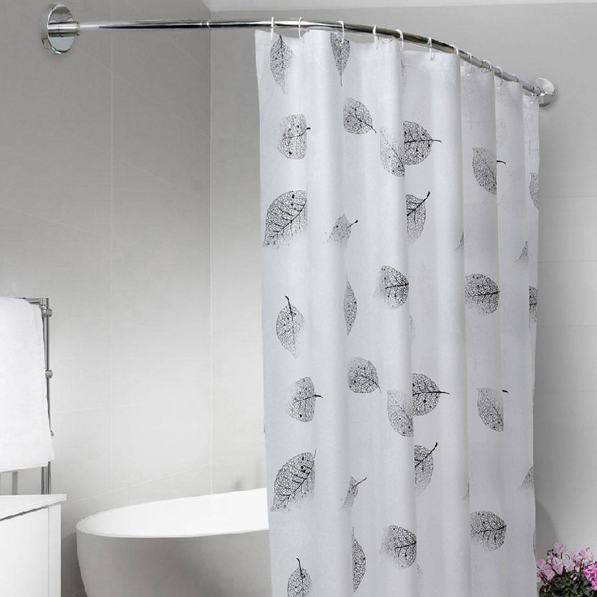 Adjustable-Stainless-Steel-Shower-Curtain-Rod-Curved-Pole-Bathtub-Hooks-1591216