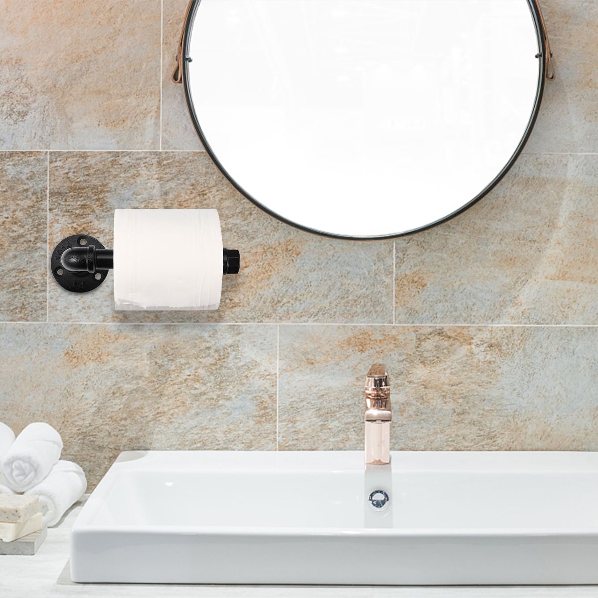American-Industrial-Iron-Water-Pipeline-Vintage-Paper-Towel-Rack-1038715