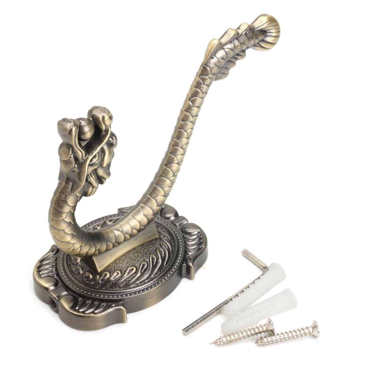 Antique-Brass-Dragon-Style-Bathroom-Towel-Hanger-Holder-Coat-Hat-Hook-Wall-Mount-1290866