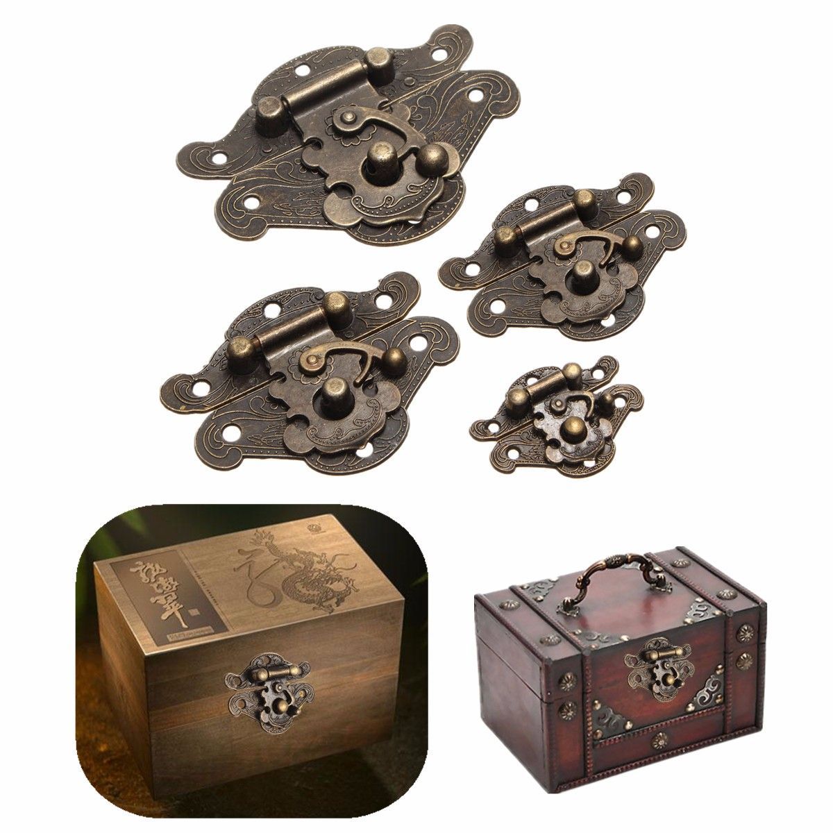 Antique-Retro-Decorative-Latch-Vintage-Wooden-Jewelry-Box-Drawer-Hasp-Pad-Chest-Lock-4-Sizes-1196757