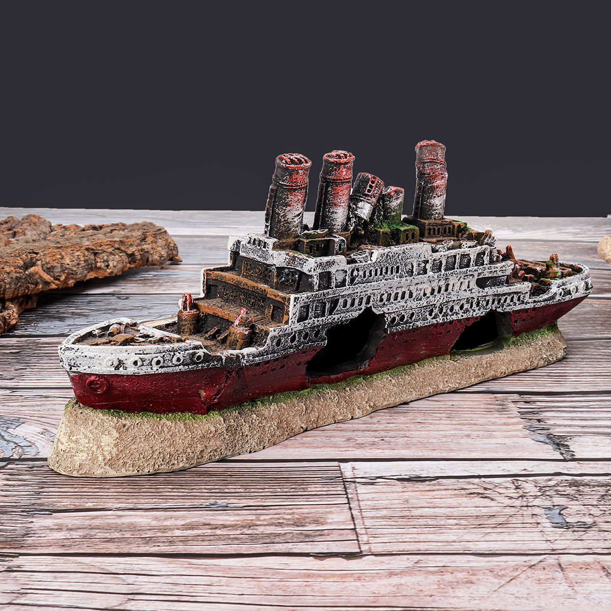 Aquarium-Ship-Ornament-Wreck-Boat-Fish-Tank-Cave-Resin-Decoration-27x52x95cm-1704612