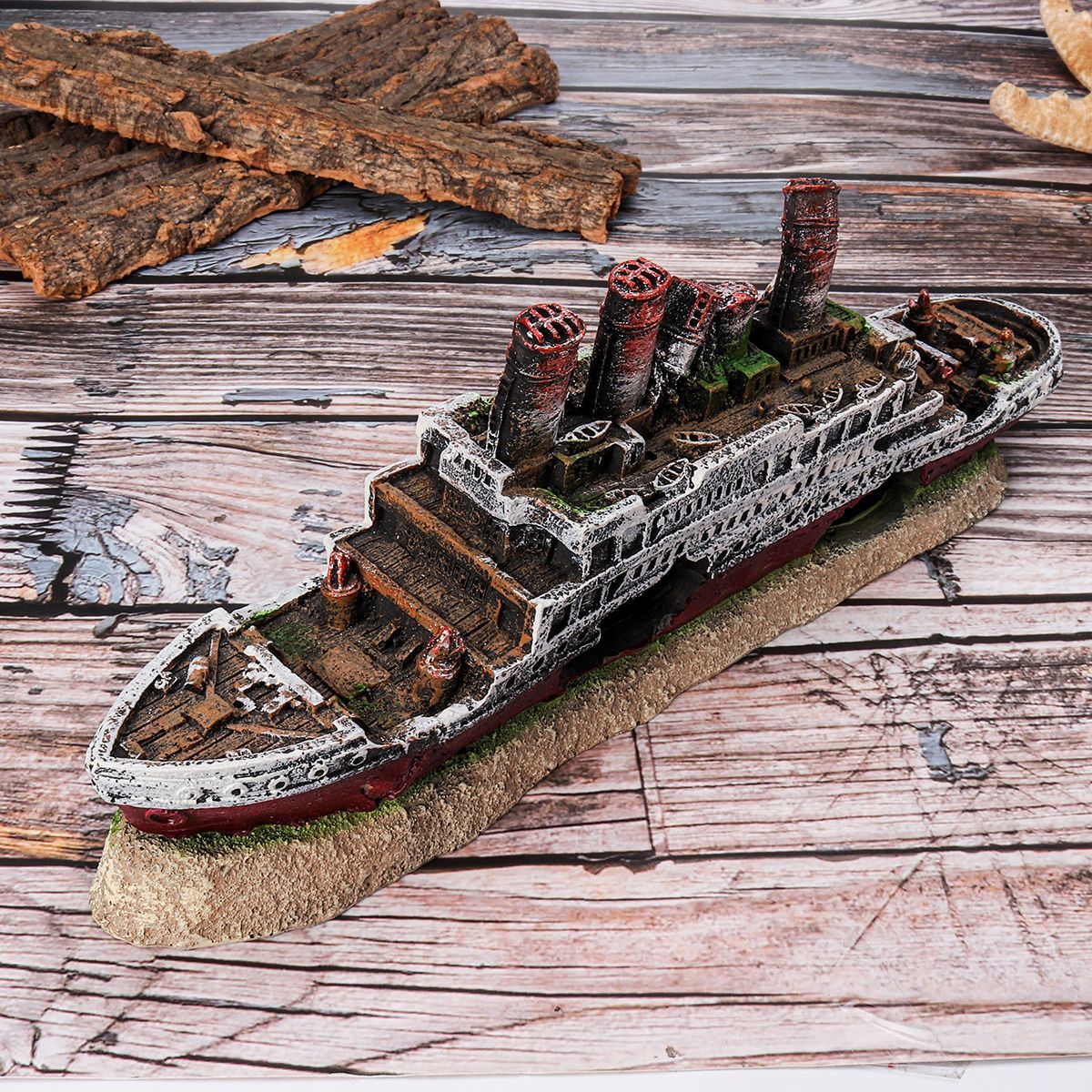Aquarium-Ship-Ornament-Wreck-Boat-Fish-Tank-Cave-Resin-Decoration-27x52x95cm-1704612