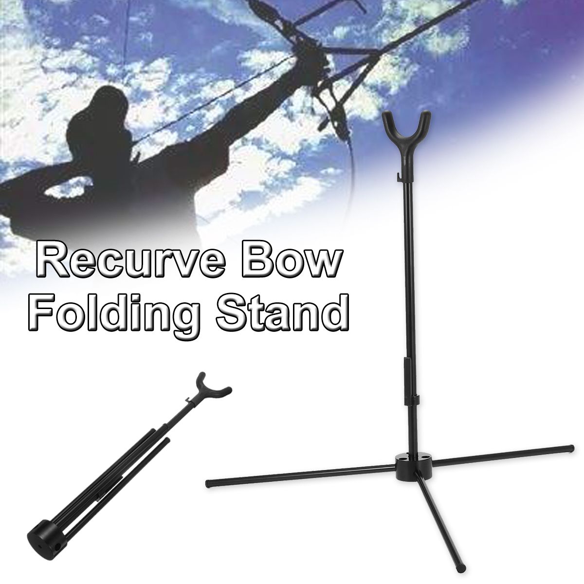 Archery-Recurve-Bow-Tripod-Stand-Folding-Collapsible-Portable-Bow-Holder-Rack-1554485