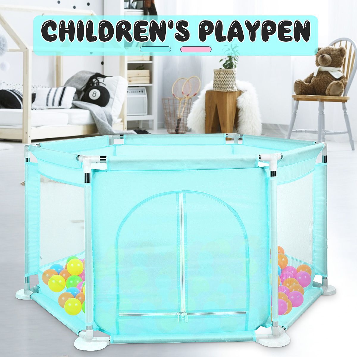 Baby-Playpen-Fencing-Children-Kids--Folding-Safety-Fence-Barriers-Home-Outdoor-1687669