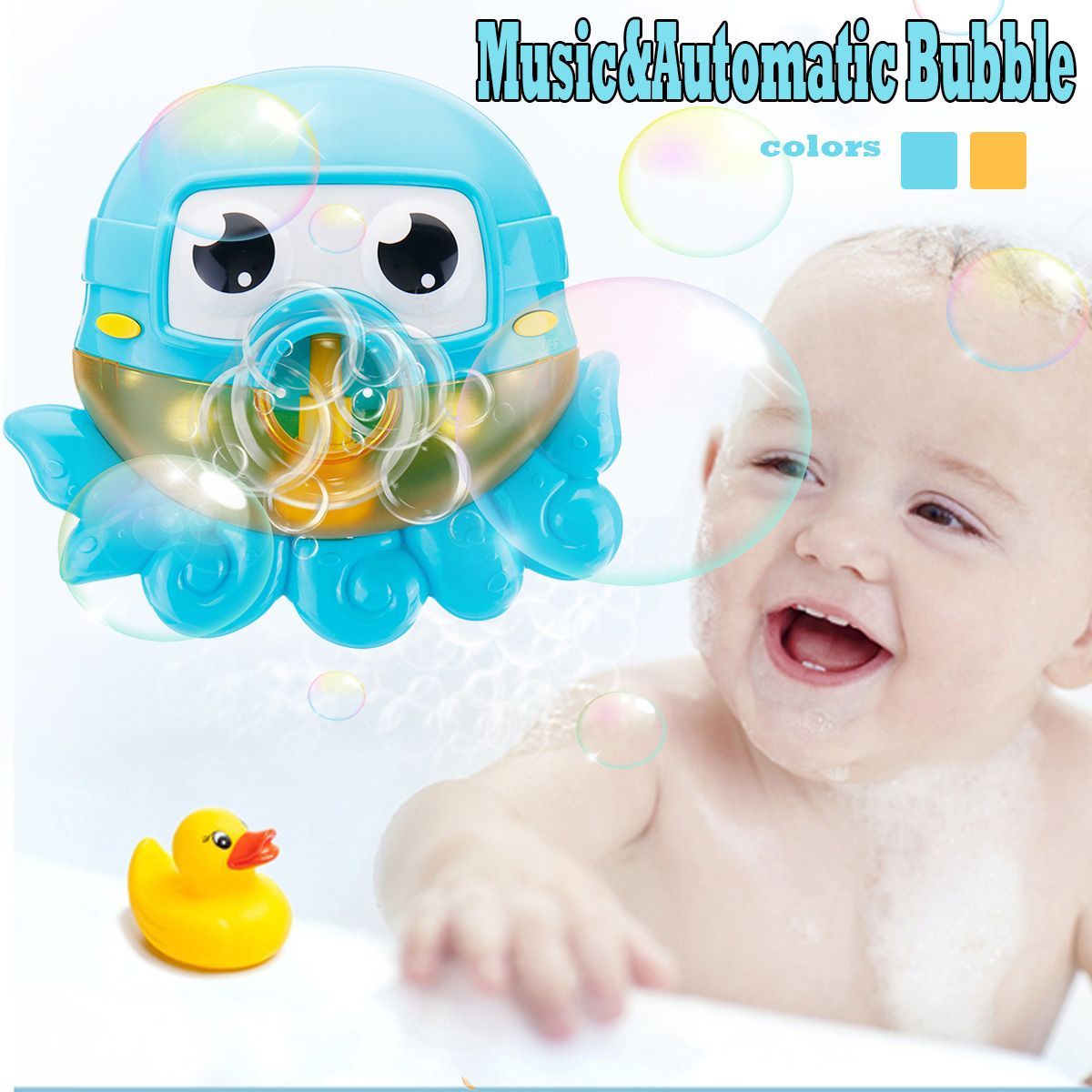 Bath-Water-Toys-Baby-Kids-Sucker-Octopus-Carton-MUSIC-Automatic-Bubble-Play-Fun-1645221