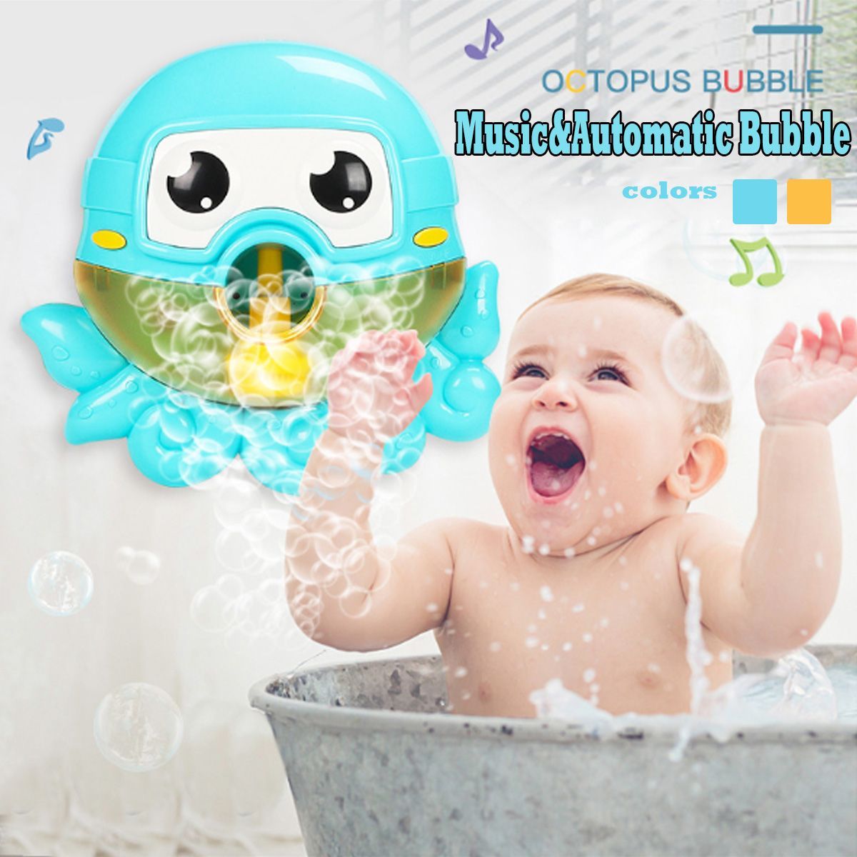 Bath-Water-Toys-Baby-Kids-Sucker-Octopus-Carton-MUSIC-Automatic-Bubble-Play-Fun-1645221