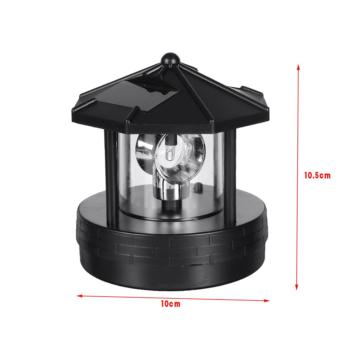 Black-LED-Solar-Powered-Lighthouse-360deg-Rotating-Light-Outdoor-Garden-Desk-Lamp-1576645