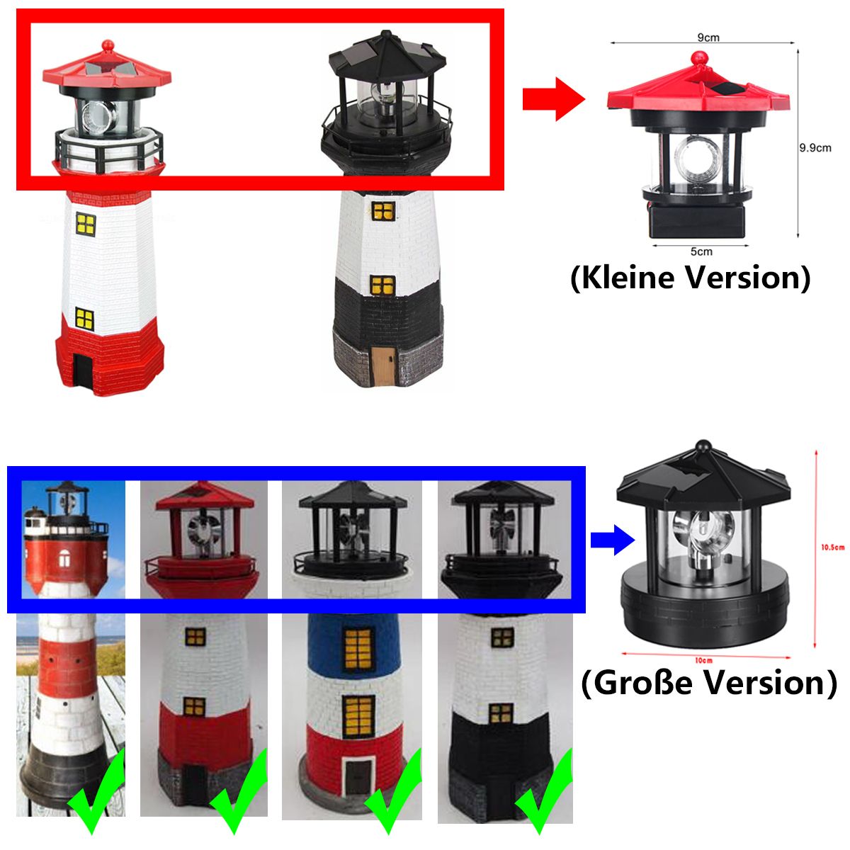 Black-LED-Solar-Powered-Lighthouse-360deg-Rotating-Light-Outdoor-Garden-Desk-Lamp-1576645